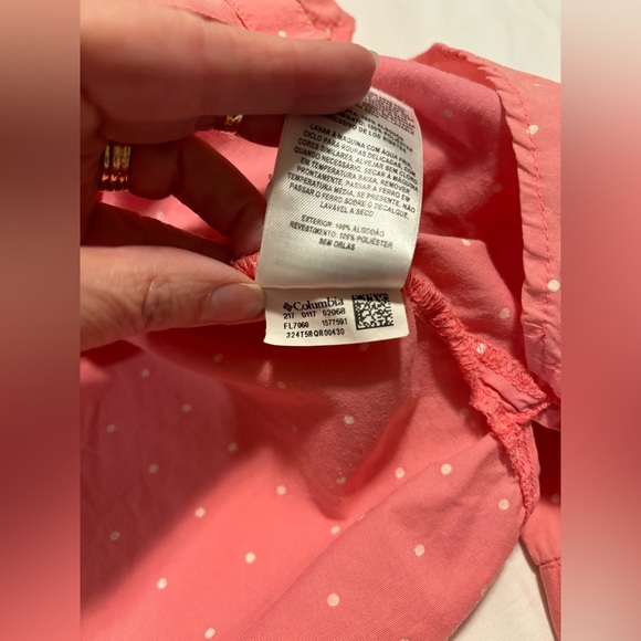 Columbia PFG, Super Bonehead, pink & white polka dot fishing shirt, M - Picture 11 of 15